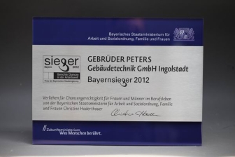 Award - Sieger Award 2012, Gerechte Chancen in der Arbeitswelt