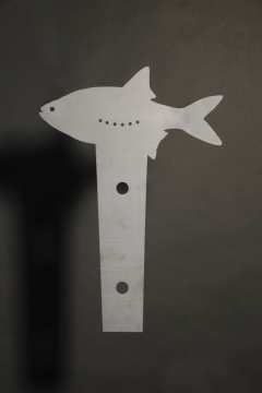 Seeadler und Fisch aus 3 mm Corten Stahl