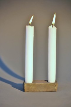 geschmiedeter Kerzenleuchter für 2 Kerzen