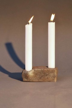 Kerzenleuchter für 2 Kerzen aus geschmiedetem Eisen