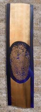 Bild mit vergoldetem Fingerabdruck, Länge ca 170 cm