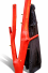 Garderobe aus Stahl und einem lackierten Baumstamm - rot lackierte Baumstamm Garderobe