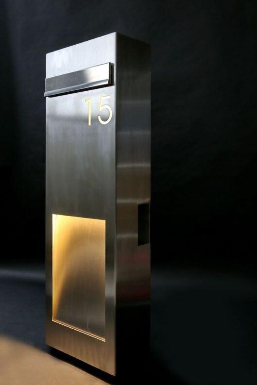 Edelstahl Briefkastensäule