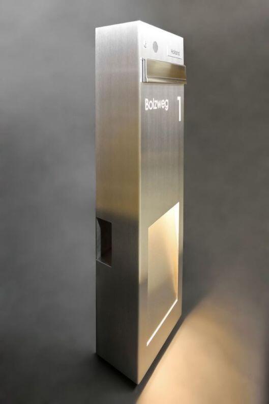 Edelstahl Briefkasten Säule