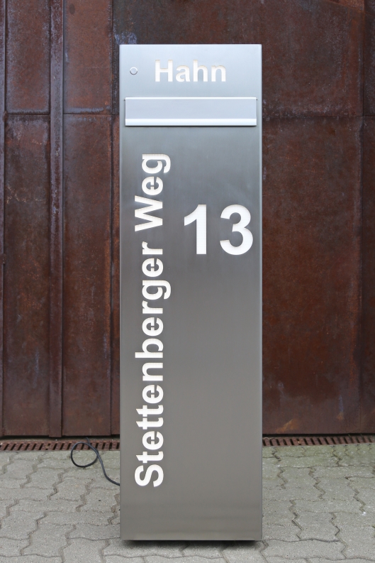 Edelstahl Briefkasten Säule