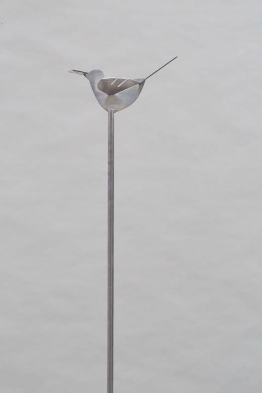 Edelstahl Vogel mit Brief