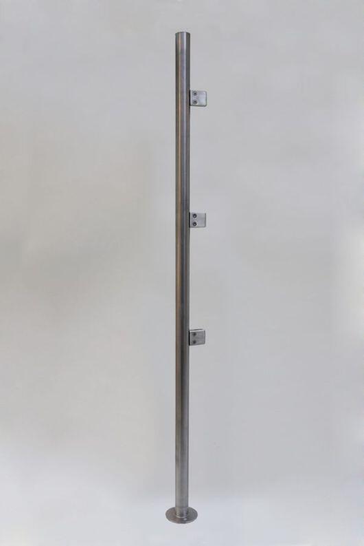Edelstahl Pfosten für eine Werbetafel