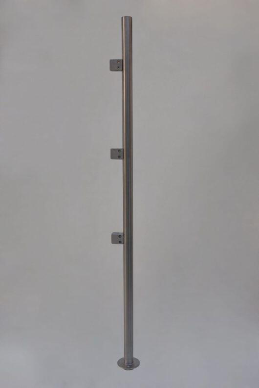 Edelstahl Pfosten für eine Werbetafel