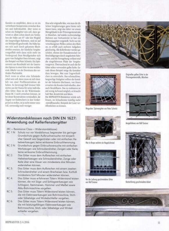 Artikel in der Hephaistos über unser Spinnengitter