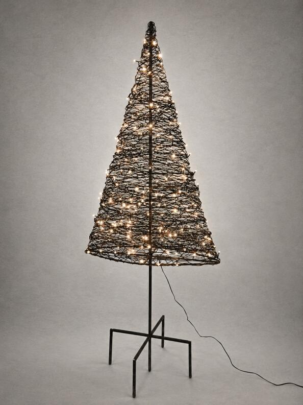 Draht-Tannenbaum mit Stamm – Skulptur aus gewickeltem Stahldraht - Drahttannenbaum mit Stamm
