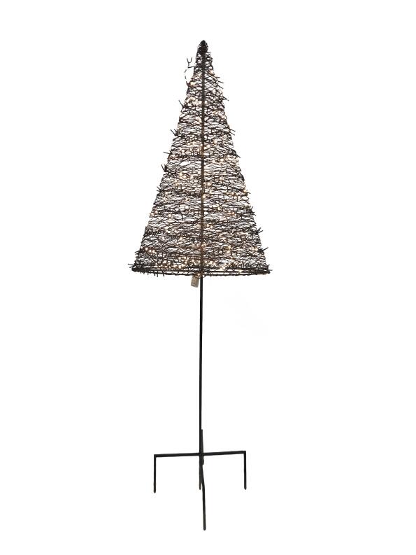 Tannenbaum mit Stamm - Lichtskulptur aus handgewickeltem Stahldraht - Tannenleuchter aus Stahl