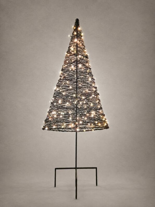 Draht-Tannenbaum mit Stamm – Skulptur aus gewickeltem Stahldraht - Drahttannenbaum mit Stamm