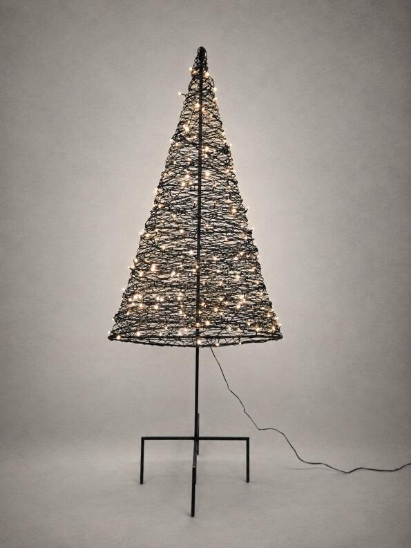 Draht-Tannenbaum mit Stamm – Skulptur aus gewickeltem Stahldraht - Drahttannenbaum mit Stamm