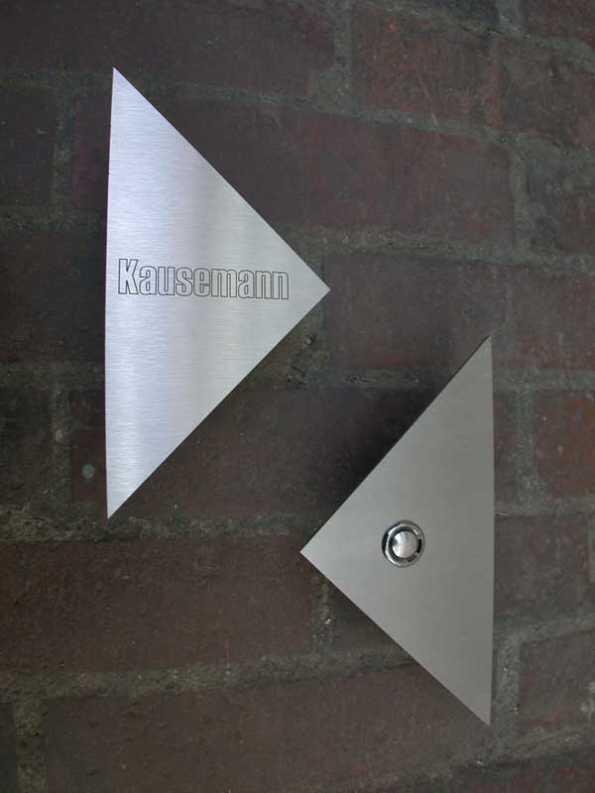 Klingel und Klingelschild, Edelstahl lasergraviert