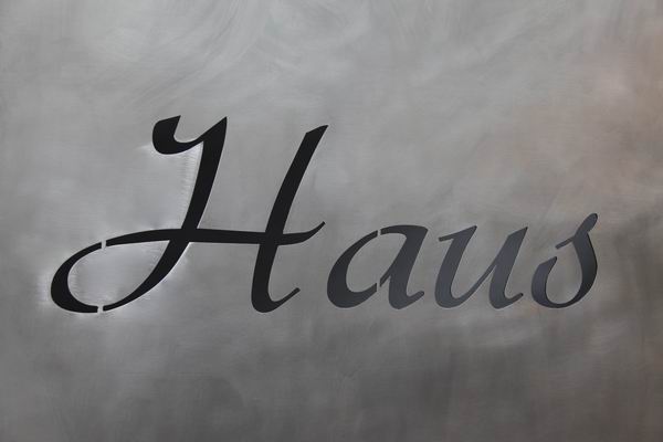 gelasertes Schild aus Stahl Haus Ammertal