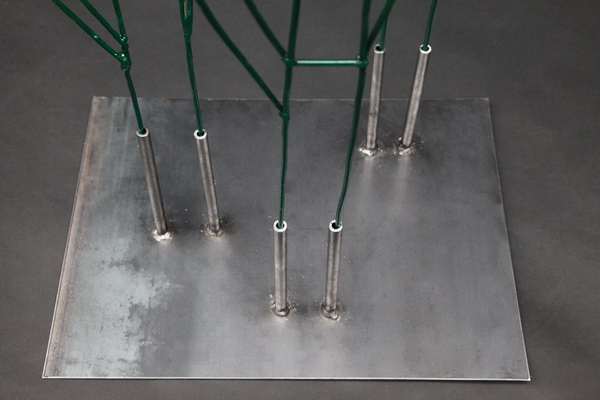 Farbige Blumen aus 5 mm Stahldraht