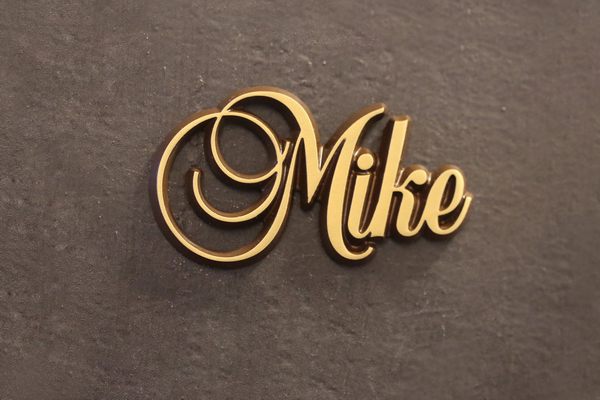 Aluminium Schriftzug "Mike"