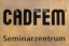 Werbeschild "CADFEM" aus  Messing mit lackierter Gravur