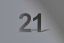 Hausnummer "21" aus Edelstahl mit LED-Beleuchtung