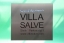 Edelstahl Schild "Villa Salve" mit Plexiglas hinterlegt