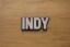 Aluminium Schriftzug "Indy"