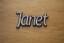 Aluminium Schriftzug "Janet"