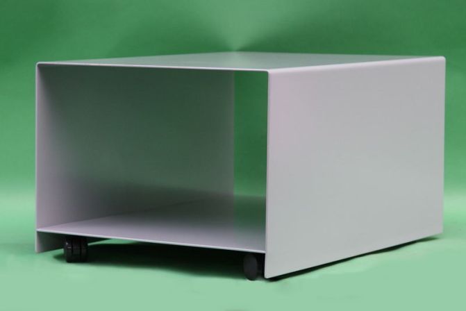 Drucker Tisch pulverbeschichtet in RAL 9006 weiss aluminium