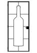 Weinhandel Lofttür mit großer Weinflasche
