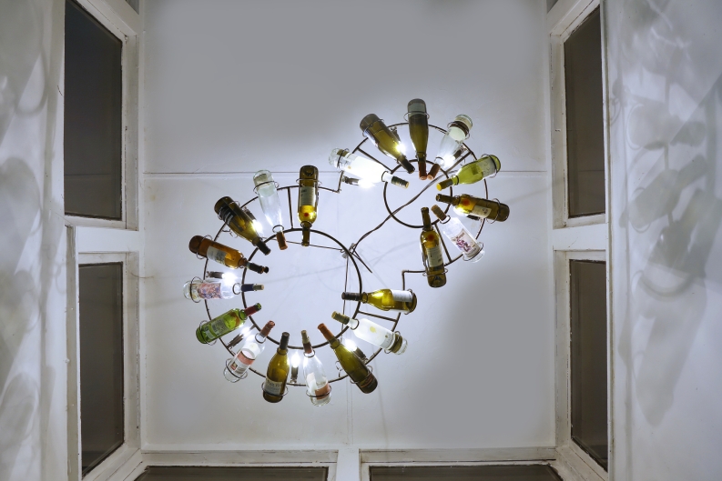 Weinflaschen Leuchter