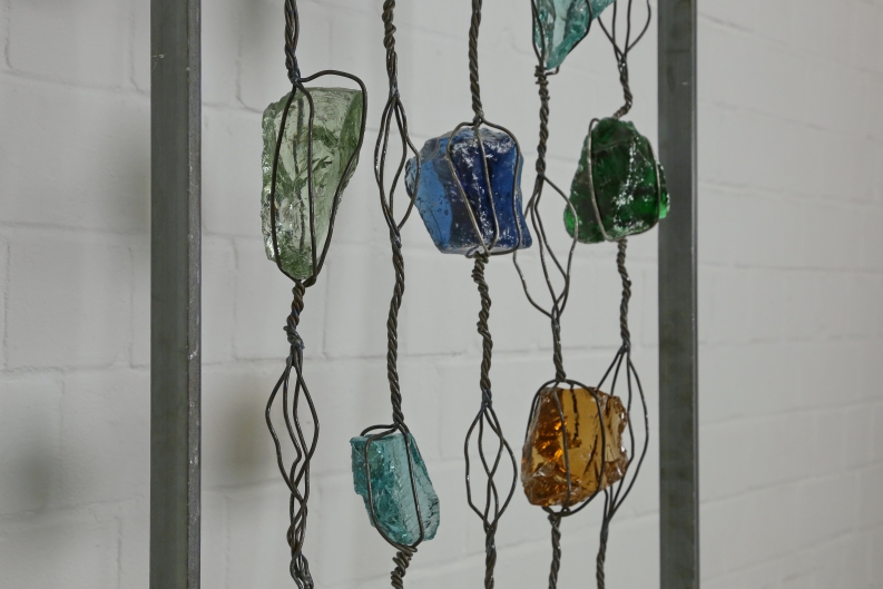 Garten Paravent aus Stahl und Glas