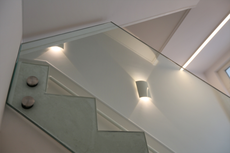 Ganzglas Treppen Geländer