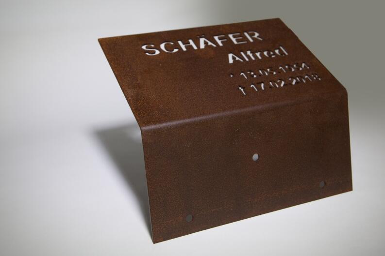 Grabschild Corten Stahl