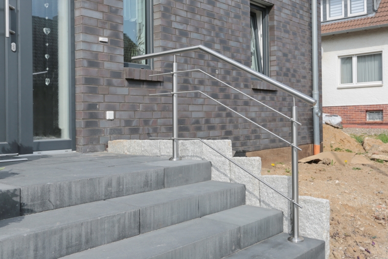 Edelstahlgeländer, 3 Relingstäbe