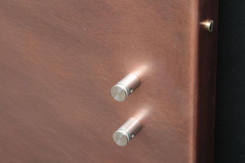 Kupferschild mit Lasergeschnittener Schrift