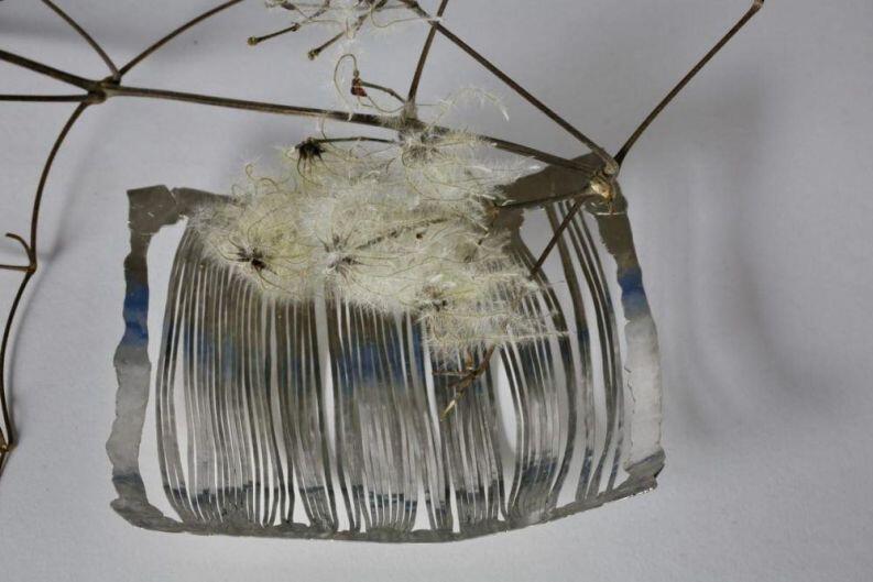 flache Silberschale geschmiedet