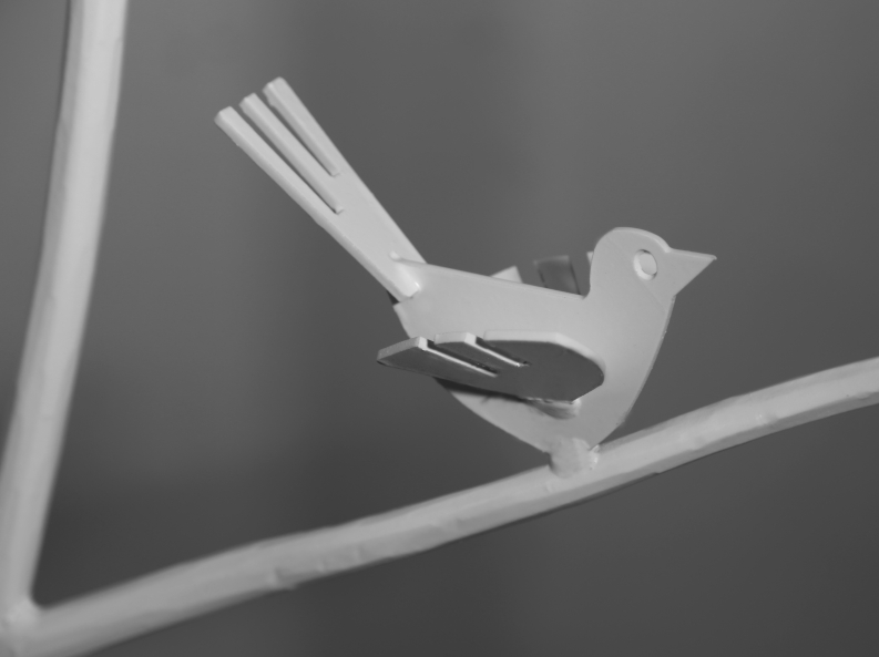 Astgitter in weiß lackiert