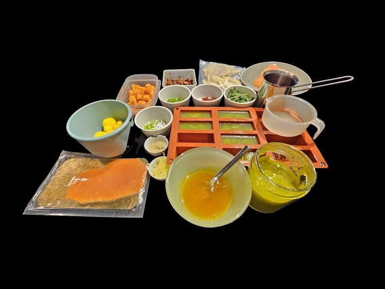 gebeizter Lachs mit Süßkartoffel, Mango & asiatischen Aromen