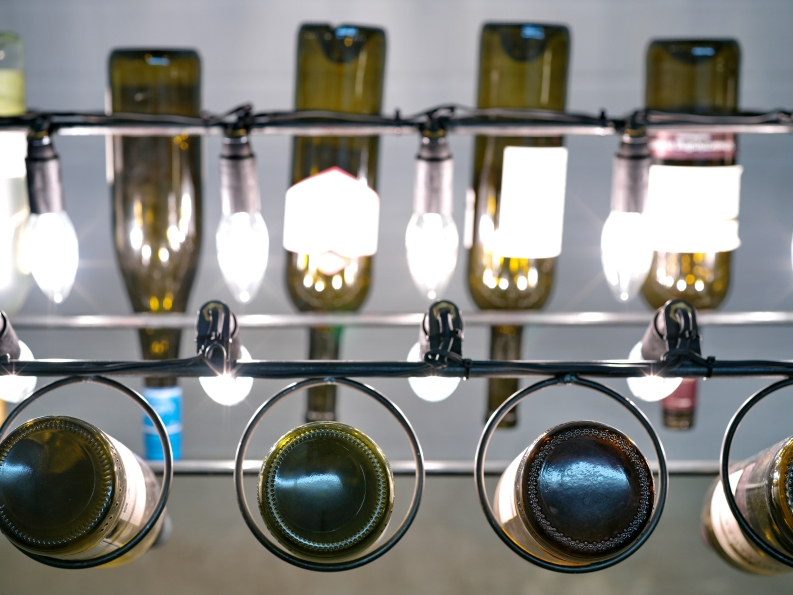 Weinflaschen Leuchter