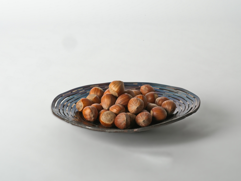 Spiral Schale aus 5 mm Eisendraht und Silber-Lot - Spiralschale aus Eisen und Silberlot