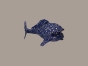 Fischskulptur, blau lackiert