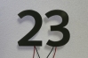 Hausnummer 23 mit LED pulverbeschichtet