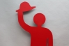 roter Mann mit Hut