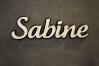 Schriftzug Sabine, Aluminium